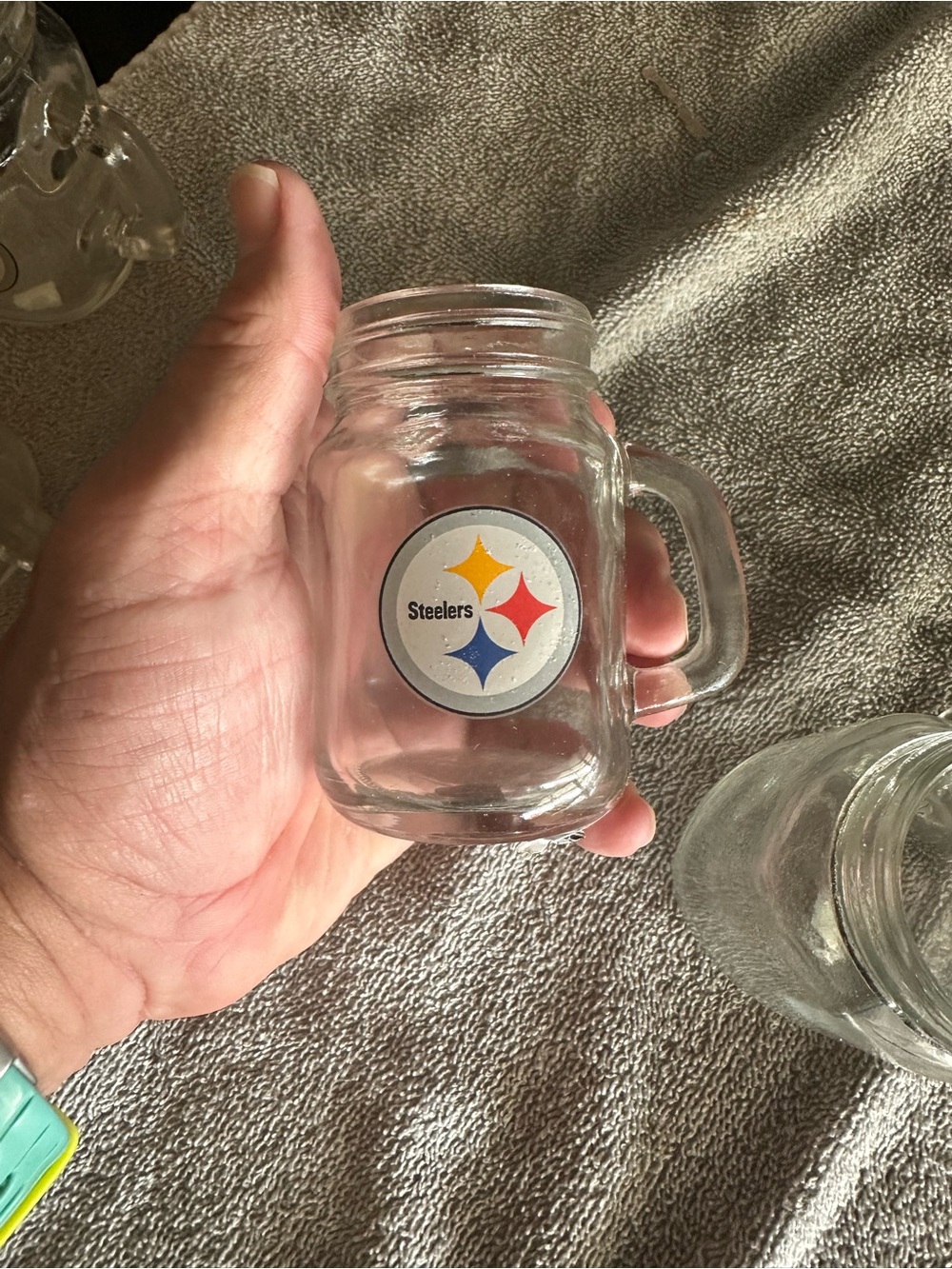 Pittsburgh Steelers Mini Mason Jar Mug - Clear Glass